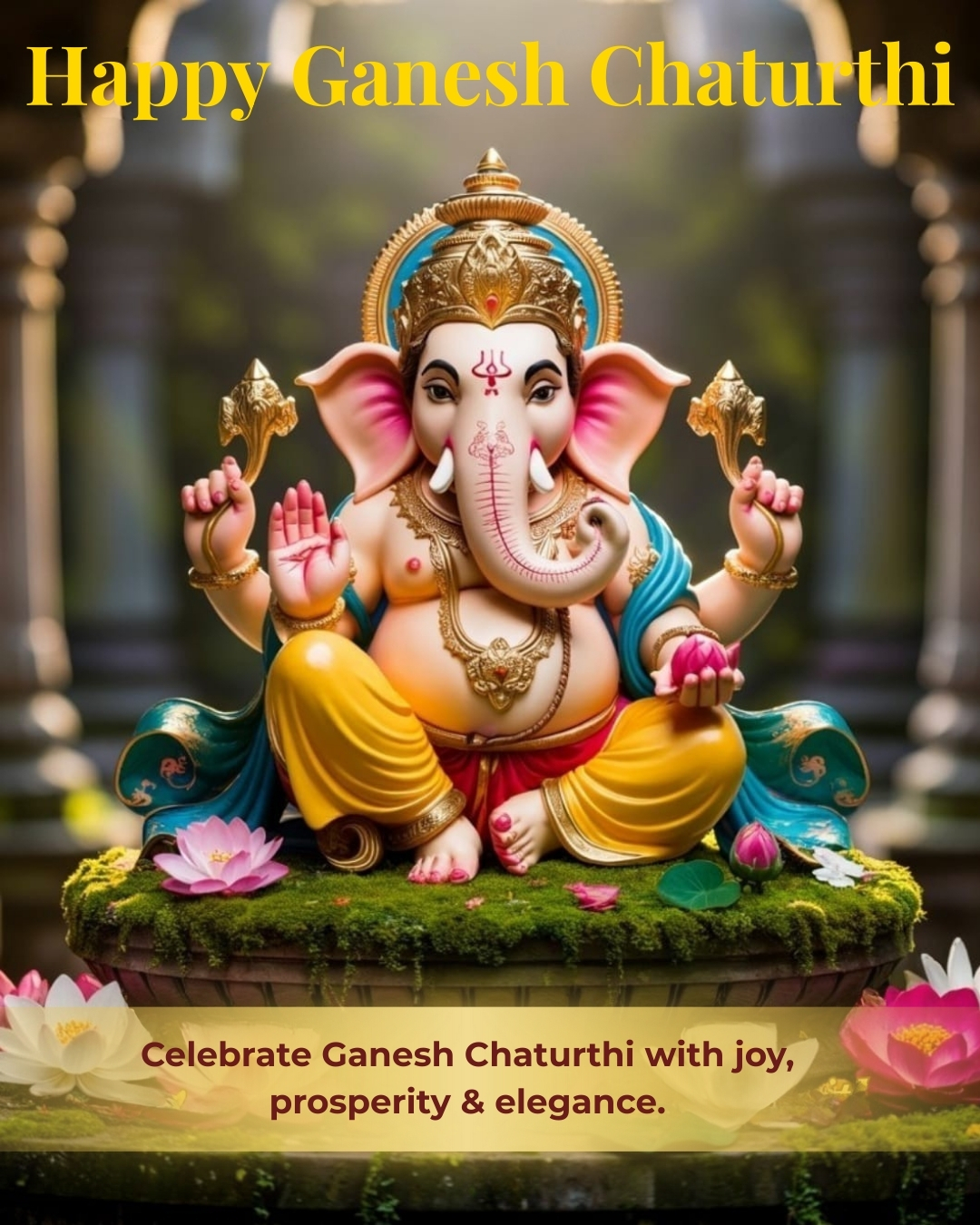 Potent O’ Herbs Ganesh Chaturthi festival banner 2025 with Lord Ganesha