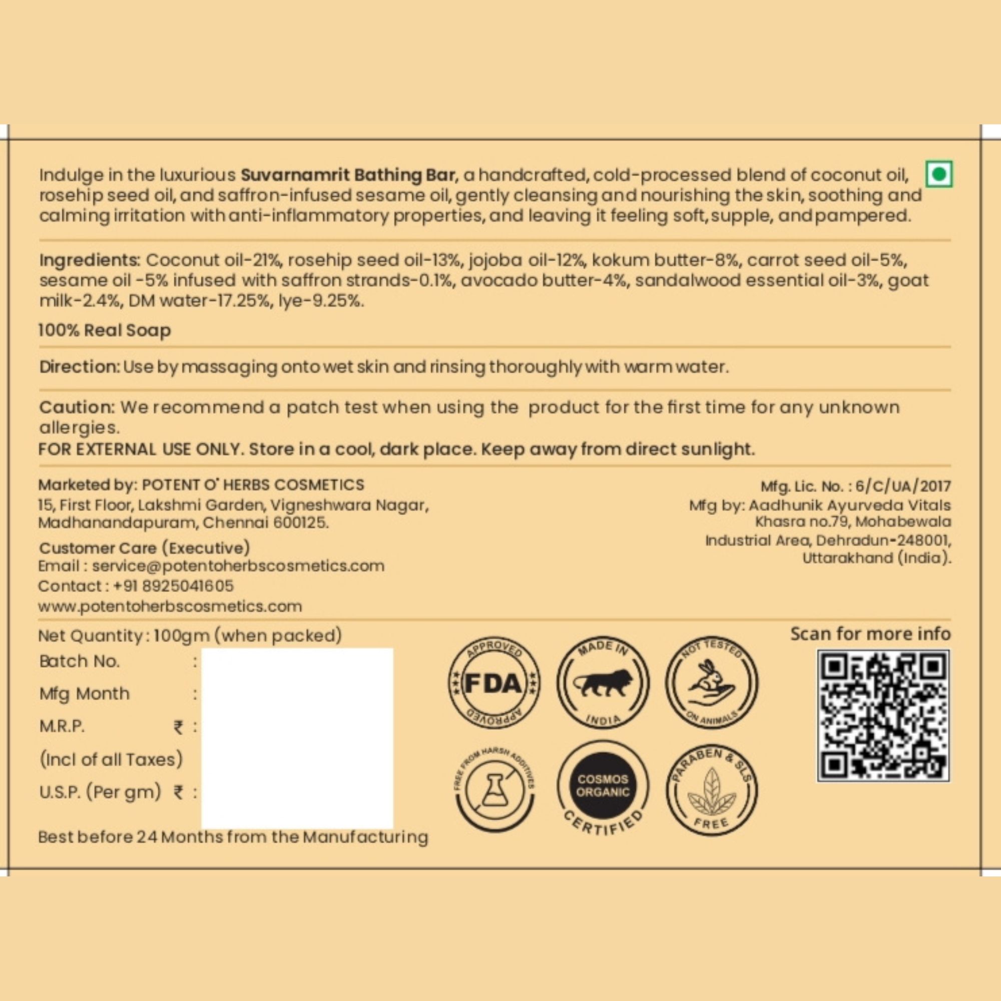 Suvarnamrit Bathing Bar - 100 gm - Image 7
