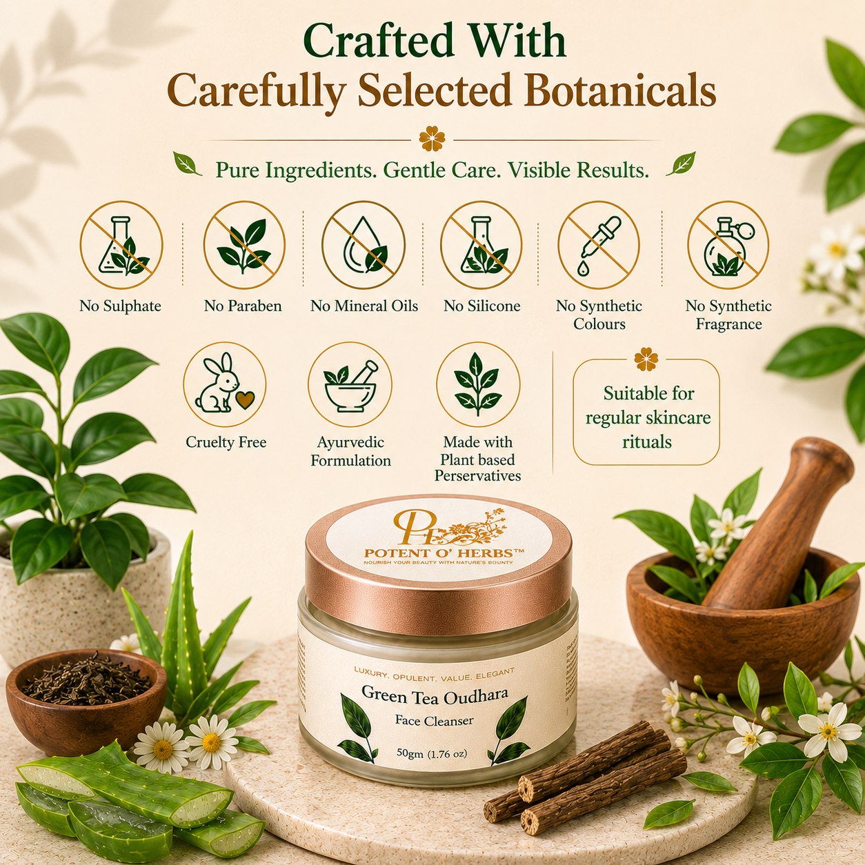 Green Tea Oudhara Face Cleanser - Image 5